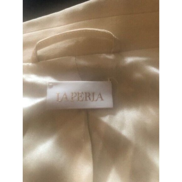 PREOWNED $2K LA PERLA SS17 RUNWAY CORSET CREAM STRETCH WOOL BLAZER IT 46C US 10 - Picture 13 of 15